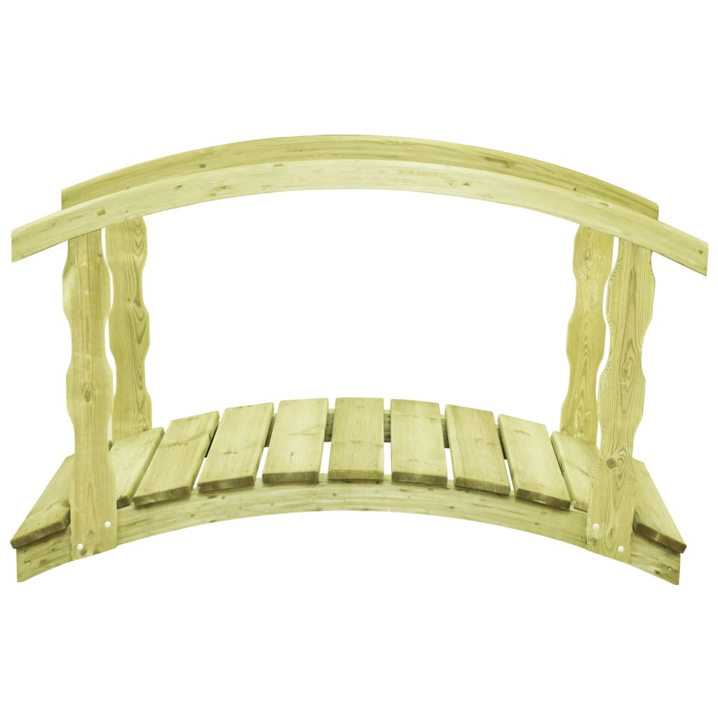 Garden Bridge with Rail 170x74x105 cm Impregnated Pinewood